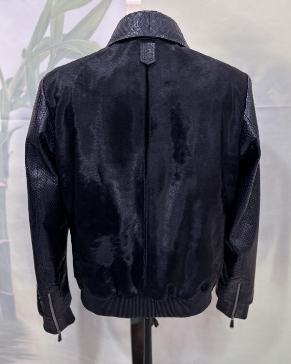 Genuine Python & Pony Hair Bomber Jacket - Handmade Luxury