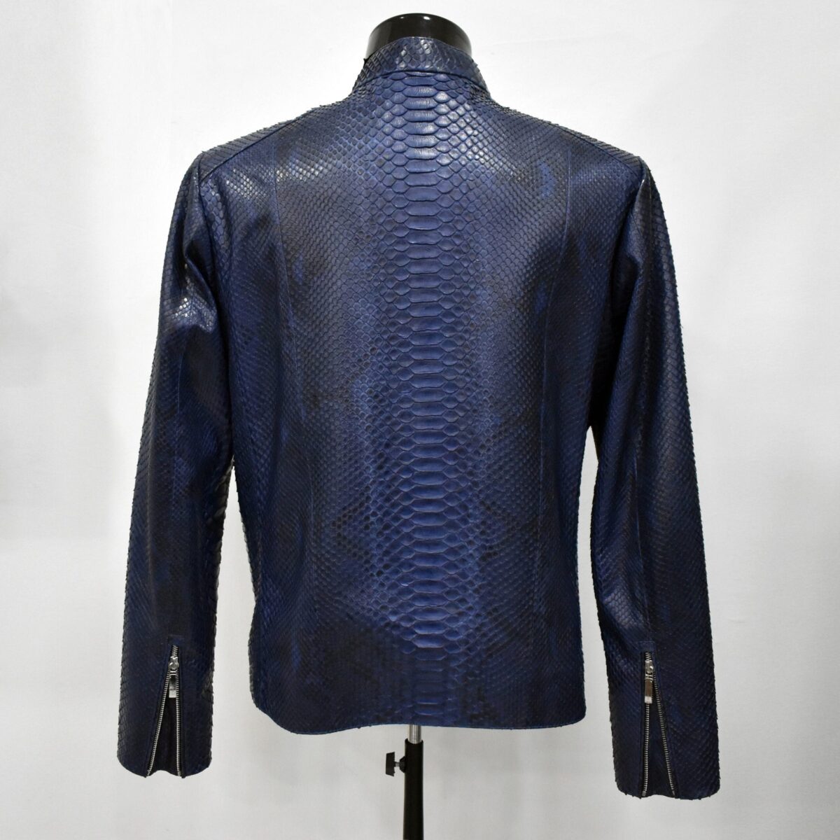 695e5a3c59f447123fa57e94.jpg Real Python Leather Genuine Exotic Skin Men's Black Navy Blue Luxury Jacket