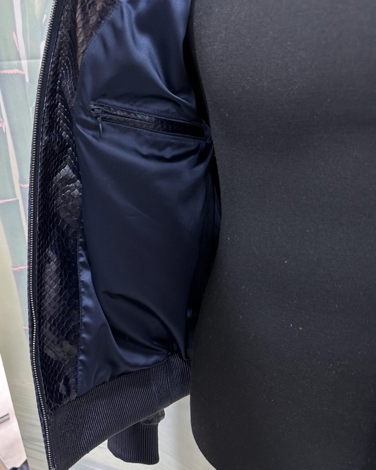 Genuine Python & Pony Hair Bomber Jacket - Handmade Luxury