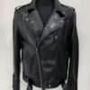 695e5a3d59f447123fa57ee4.jpg Genuine Python Leather Men's Luxury Exotic Snake Skin Black Motorcycle Biker Jacket