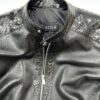 695e5a3e59f447123fa57f4f.jpg Men's Real Python Skin Trim Genuine Leather Black Luxury Moto Jacket