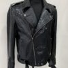 695e5a3f59f447123fa57fee.jpg Genuine Python Leather Men's Luxury Exotic Snake Skin Black Motorcycle Biker Jacket