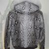 Genuine Python Leather Men's Hoodie: Fox Fur Trim, Rex Fur Lining