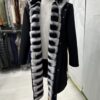 695e5a9159f447123fa58195.jpg Luxury Cashmere Coat with Rex Rabbit Fur Trim | Long Black Winter Hooded Overcoat