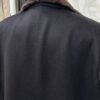 Men's Luxury Cashmere Black Overcoat | Genuine Mink Fur Collar Mahogany Winter Coat