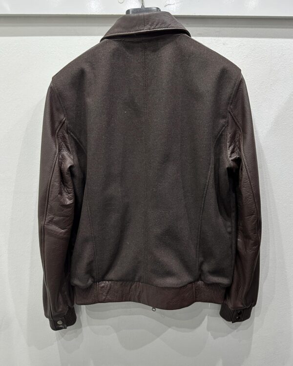 Brown Wool & Leather Bomber Jacket | Men's Genuine Lambskin Tim Outerwear