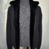 Merino Sheep Fur Lined Wool Cardigan: Python Leather Trim
