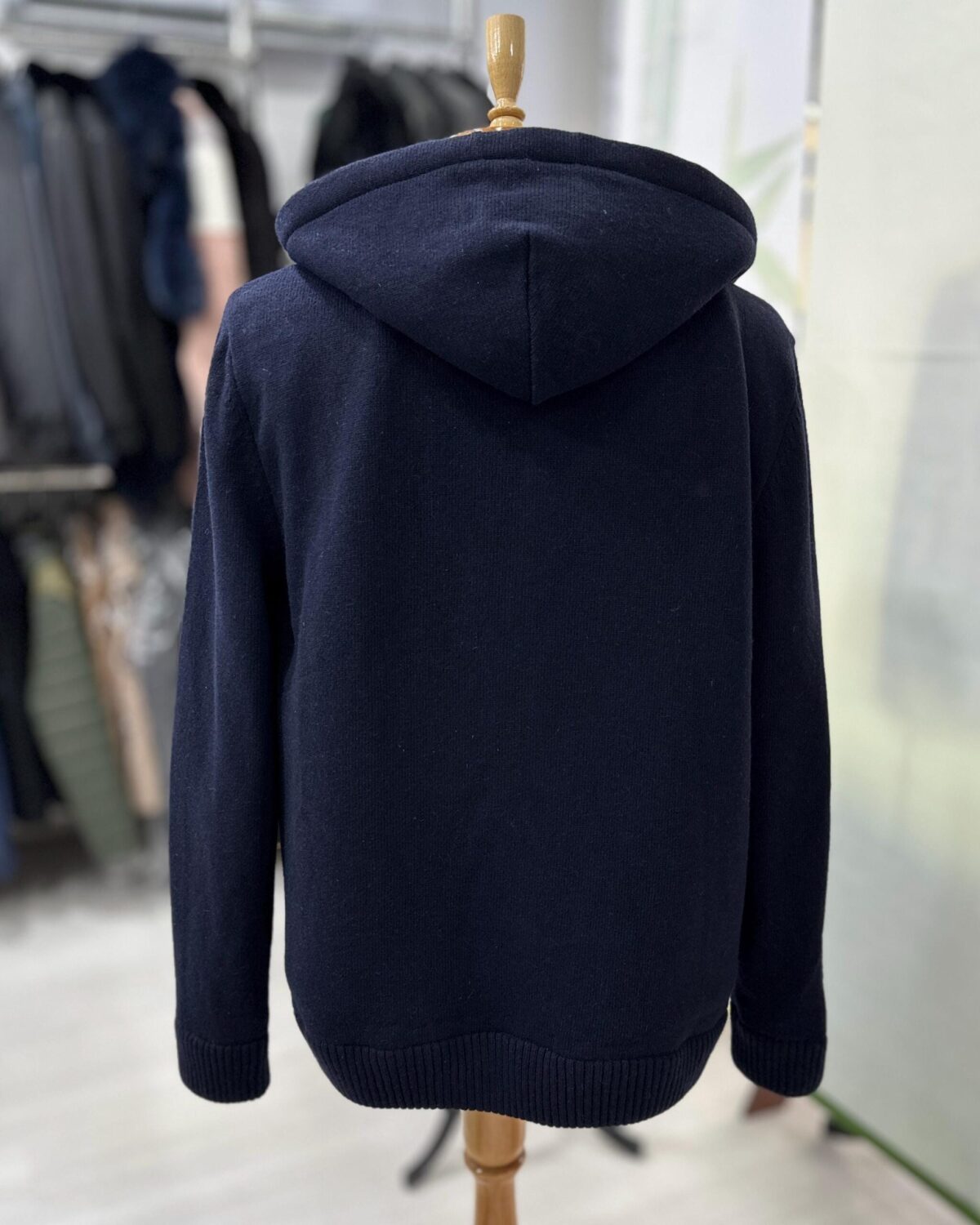 Wool Knit Cardigan: Merino Sheep Fur Lined Hooded Sweater