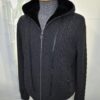 Merino Sheep Fur Lined Wool Cardigan: Python Leather Trim