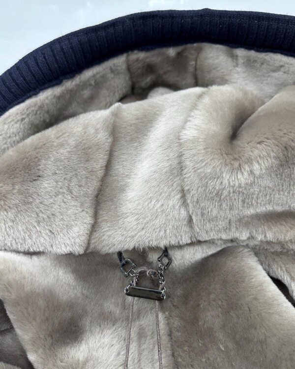 Wool Knit Cardigan: Merino Sheep Fur Lined Hooded Sweater