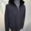 Merino Sheep Fur Lined Wool Cardigan: Python Leather Trim