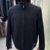 695e5aa059f447123fa584df.jpg Handmade Cashmere Wool Bomber Jacket: Men's Grey Rabbit Fur Collar