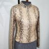 695e604859f447123fa64654.jpg Genuine Natural Python Skin Racer Jacket - Exotic Beige Snake Leather Luxury Moto Coat