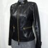 695e604959f447123fa647cd.jpg Genuine Black Python Skin Racer Jacket - Luxury Café Racer Style - Gold Hardware Snake Coat