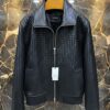 Intrecciato Lambskin Blouson Hand Woven Genuine Leather Women's Black Brown Burgundy Lambskin Bomber Jacket