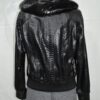 Genuine Black Python Skin Hooded Bomber Jacket - Luxury Urban Snake Leather Coat