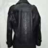 695e605559f447123fa64f3a.jpg Oversized Boyfriend Black Genuine Python Skin Biker Jacket - Luxury Exotic Moto Coat
