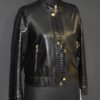 Women's Real Python Skin Trim Genuine Leather Luxury Bespoke Bomber Jacket