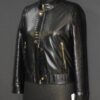 Women's Real Python Skin Trim Genuine Leather Luxury Bespoke Bomber Jacket