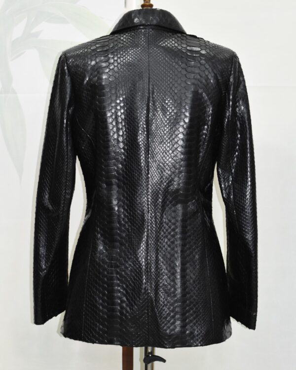 Genuine Python Skin Blazer – Handmade Luxury Exotic Leather Jacket for Women