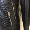 Women's Genuine Python Leather Black Exotic Snake Skin Handmade Motorcycle Biker Jacket