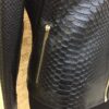 Women's Genuine Python Leather Black Exotic Snake Skin Handmade Motorcycle Biker Jacket