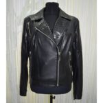 Women's Real Python Skin Trim Genuine Leather Luxury Bespoke Motorcycle Biker Jacket