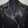 Women's Real Python Skin Trim Genuine Leather Luxury Bespoke Motorcycle Biker Jacket