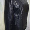 Women's Real Python Skin Trim Genuine Leather Luxury Bespoke Motorcycle Biker Jacket