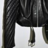 Handmade Lambskin Leather Jacket: Fox Fur Trim, Black Luxury Coat