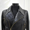 Lambskin Biker Jacket with Python Trim