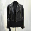 Women's Real Python Skin Trim Genuine Leather Luxury Motorcycle Biker Jacket