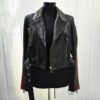 Lambskin Biker Jacket with Python Trim