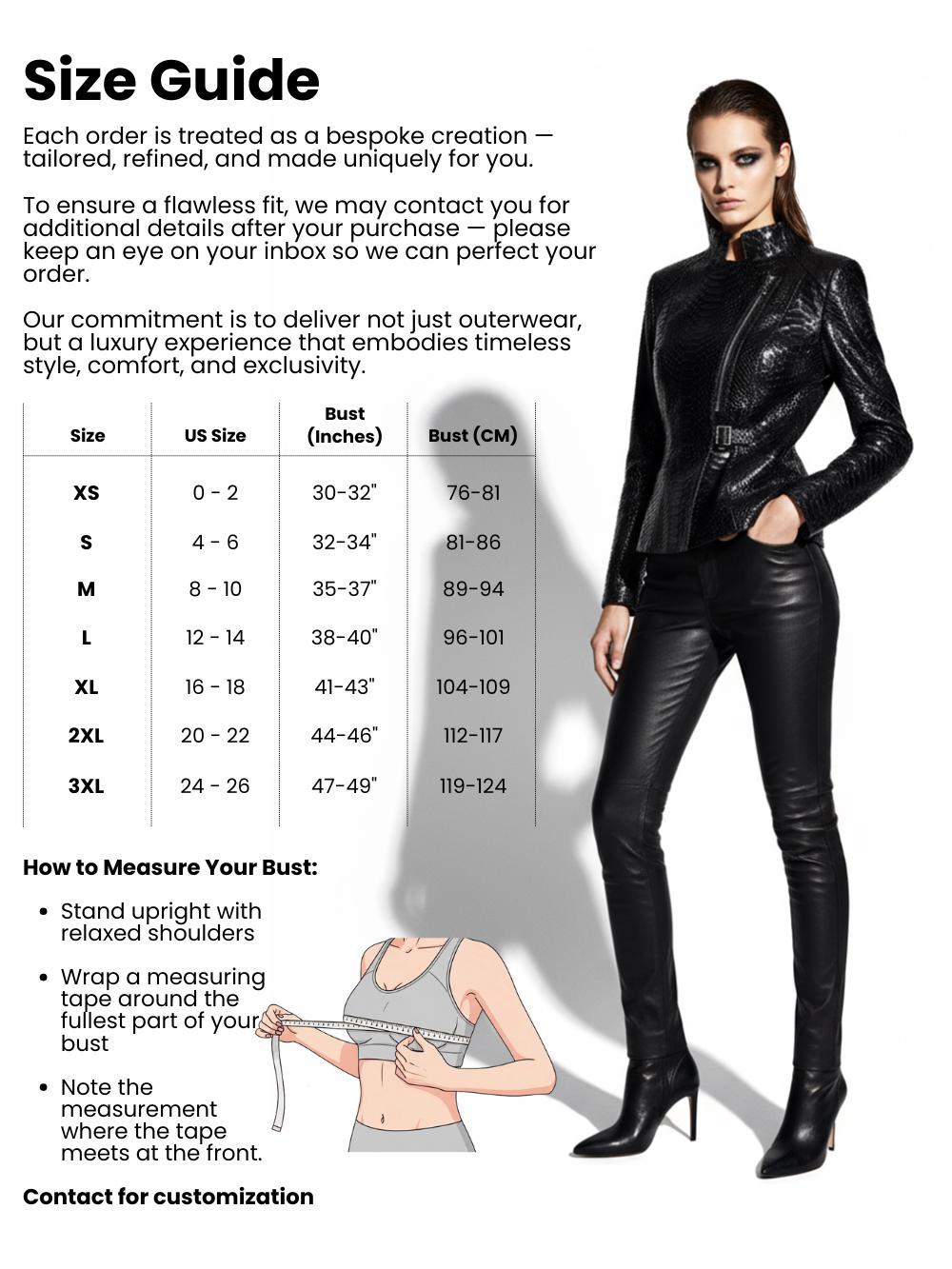 Women's Genuine Python Leather Real Exotic Snake Skin Metalic Grey Luxury Fashion Biker Jacket