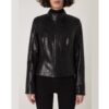 Women's Genuine Python Leather Black Snake Skin Exotic Moto Jacket