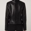 Women's Genuine Python Leather Black Snake Skin Exotic Moto Jacket