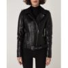 Women's Genuine Python Leather Black Motorcycle Biker Jacket