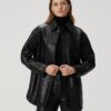 695e60a959f447123fa66ae2.jpg Intrecciato Woven Leather Shirt: Women's Handmade Lambskin Oversized Jacket