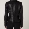 Women's Genuine Python Leather Black Motorcycle Biker Jacket