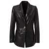 Women's Python Trim Handmade Leather Blazer Jacket