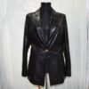 Women's Python Trim Handmade Leather Blazer Jacket