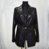 Leather Blazer with Python Trim