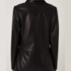 Women's Python Trim Handmade Leather Blazer Jacket