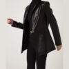 Women's Python Trim Handmade Leather Blazer Jacket