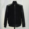 Black Suede Jacket with Python Sleeves