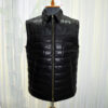 Men's Quilted Lambskin Vest: Genuine Python Leather Trim