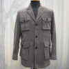 Handmade Suede Leather Safari Jacket - Men's Bespoke Gray Coat