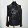 Lambskin Biker Jacket with Python Trim