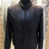 Genuine Python Leather Men's Exotic Snake Skin Black Luxury Jacket