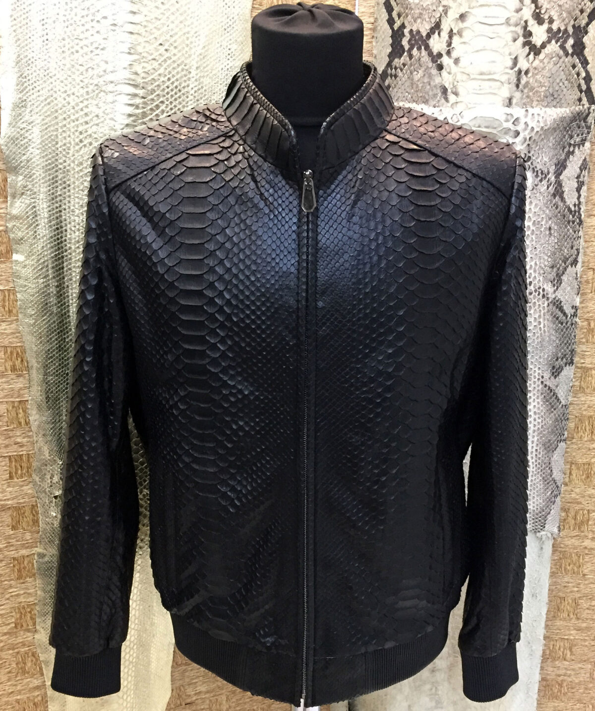 Black Python Zip Jacket